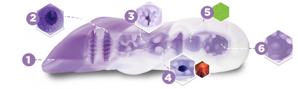 Cute Dragon Impregnated tunnels close-up view 